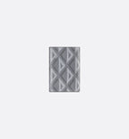 Vertical Bifold Card Holder Dior Gray Coated Cotton Canvas With Cd Diamond Print