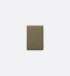 Vertical Bifold Card Holder Khaki Dior Gravity Leather