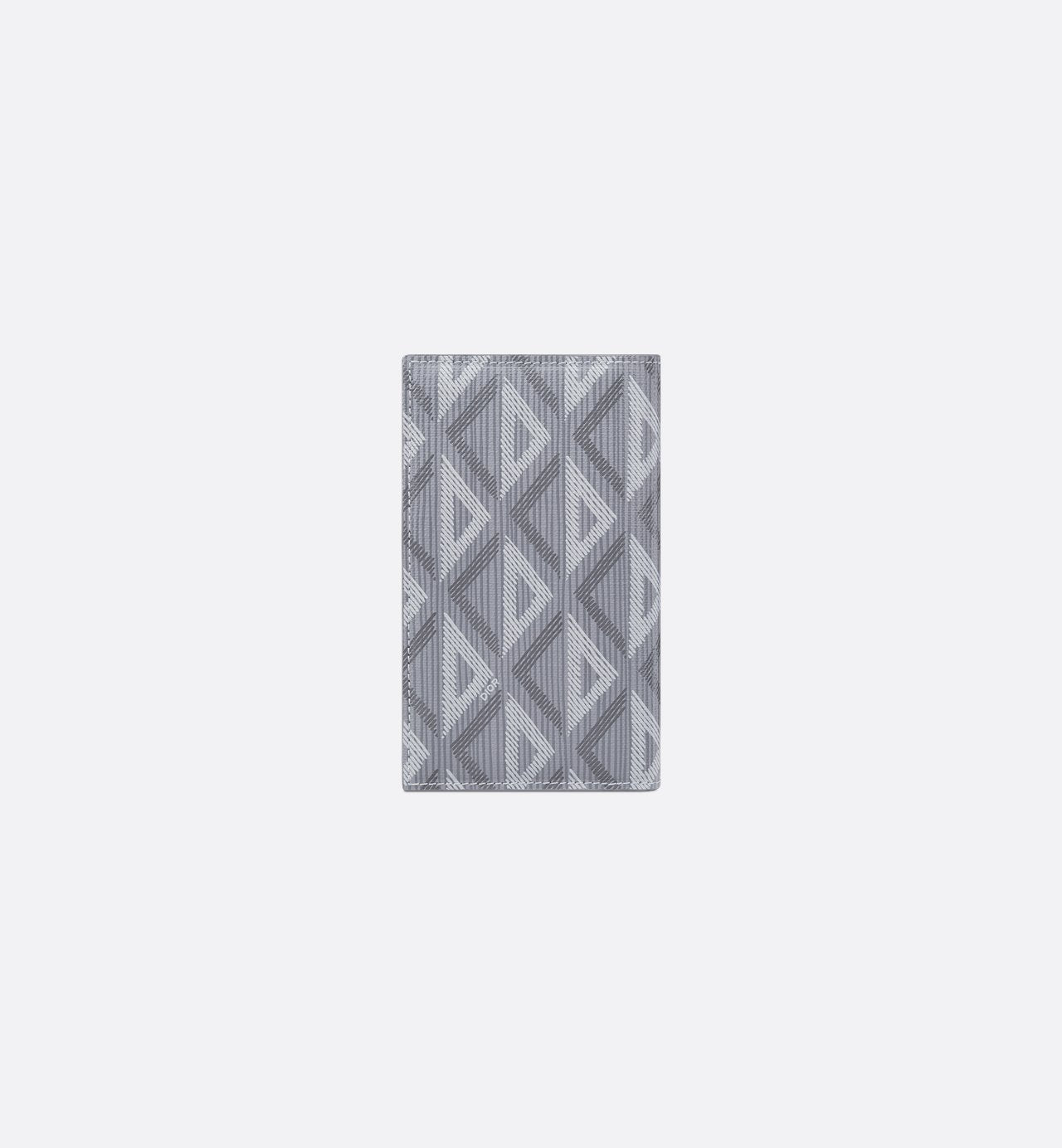 Long Bifold Card Holder Dior Gray Coated Cotton Canvas With Cd Diamond Print