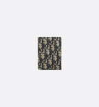 Bi-Fold Card Holder Beige And Black Dior Oblique Jacquard