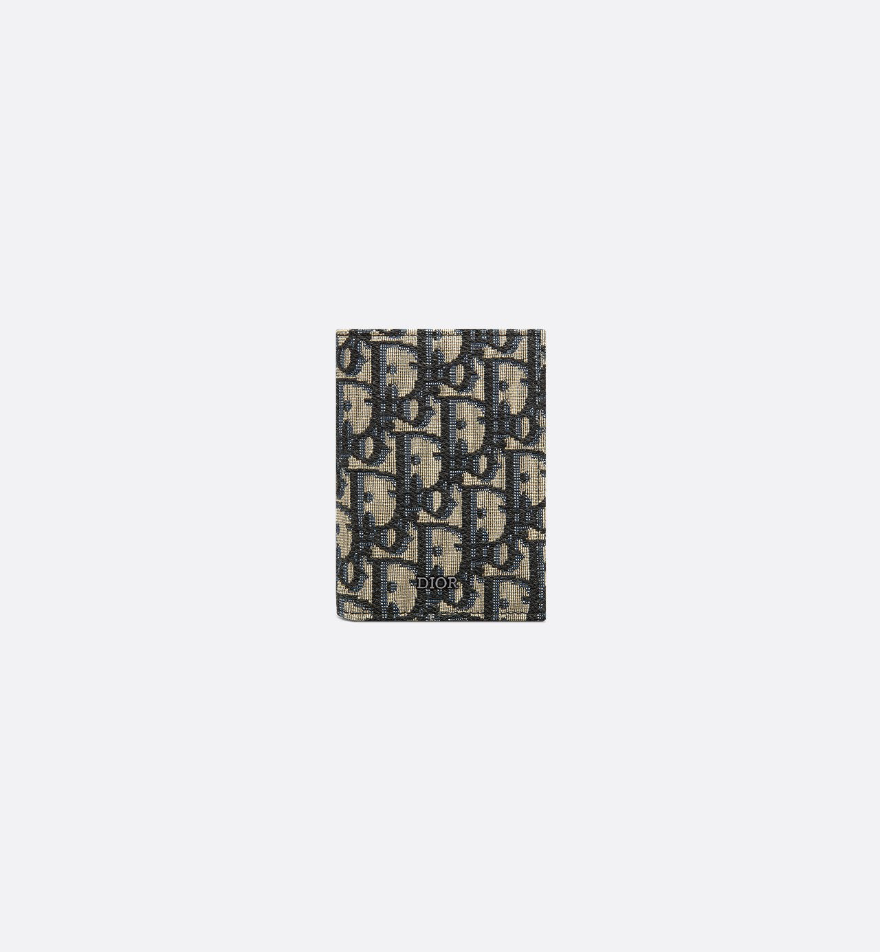 Bi-Fold Card Holder Beige And Black Dior Oblique Jacquard