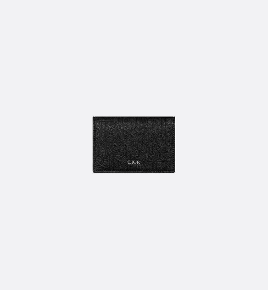 Business Card Holder Black Dior Gravity Leather