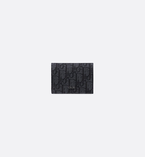 Business Card Holder Black Dior Oblique Jacquard