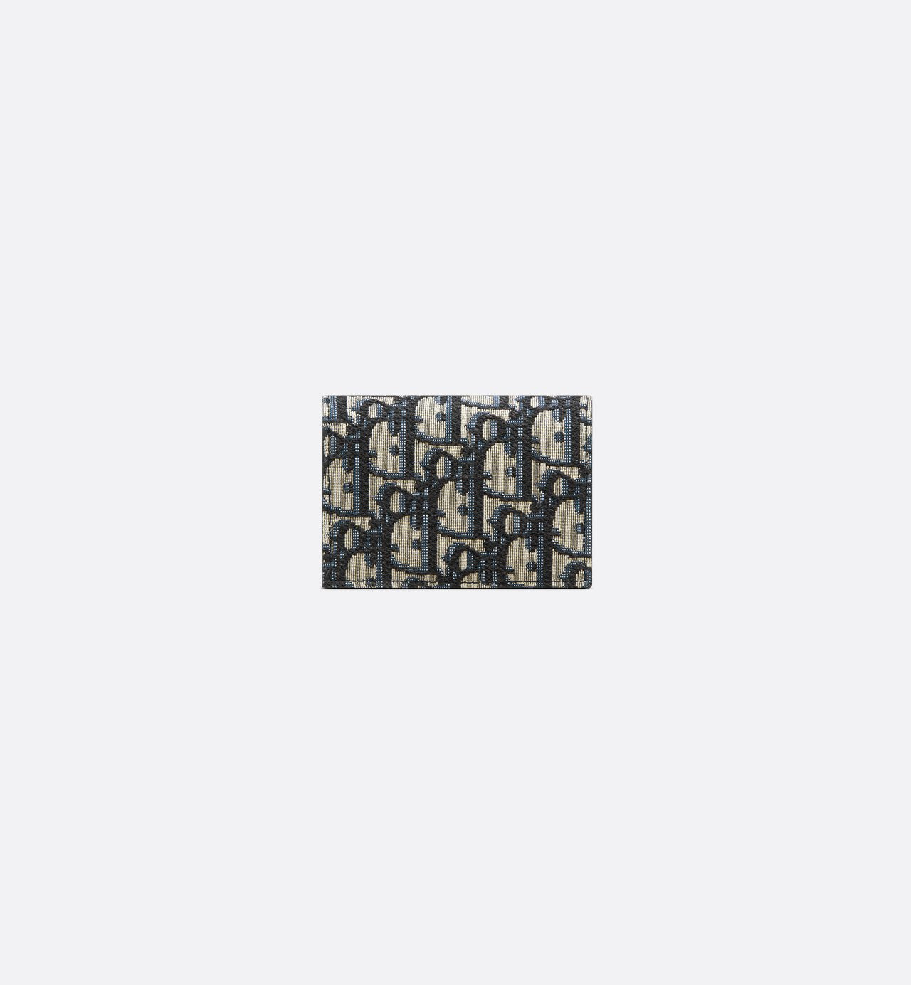 Business Card Holder Beige And Black Dior Oblique Jacquard