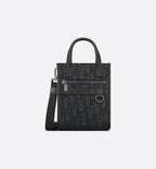 Safari North-South Mini Tote Bag Black Dior Oblique Jacquard And Grained Calfskin