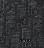 Vertical Long Wallet Black Dior Oblique Jacquard