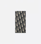 Vertical Long Wallet Beige And Black Dior Oblique Jacquard