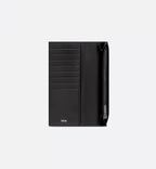 Vertical Long Wallet Beige And Black Dior Oblique Jacquard