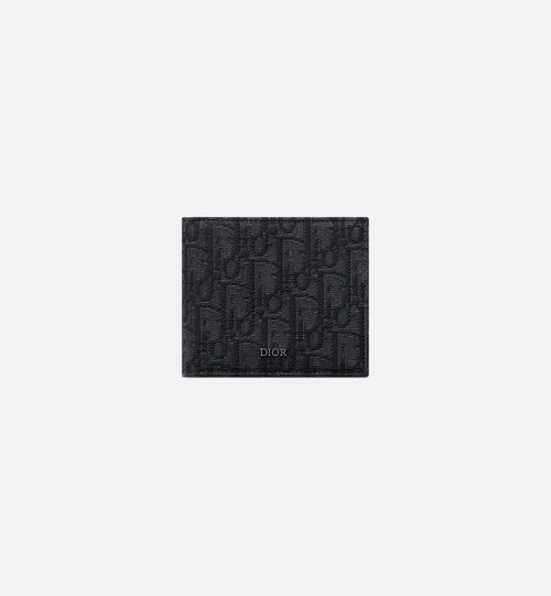 Compact Wallet Black Dior Oblique Jacquard