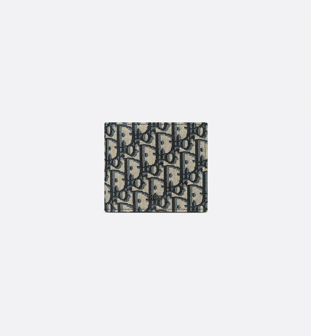 Compact Wallet Beige And Black Dior Oblique Jacquard