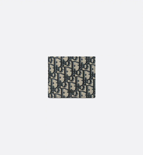 Compact Wallet Beige And Black Dior Oblique Jacquard