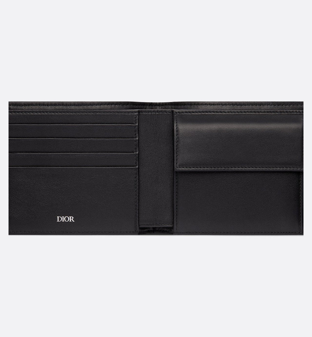 Compact Wallet Beige And Black Dior Oblique Jacquard