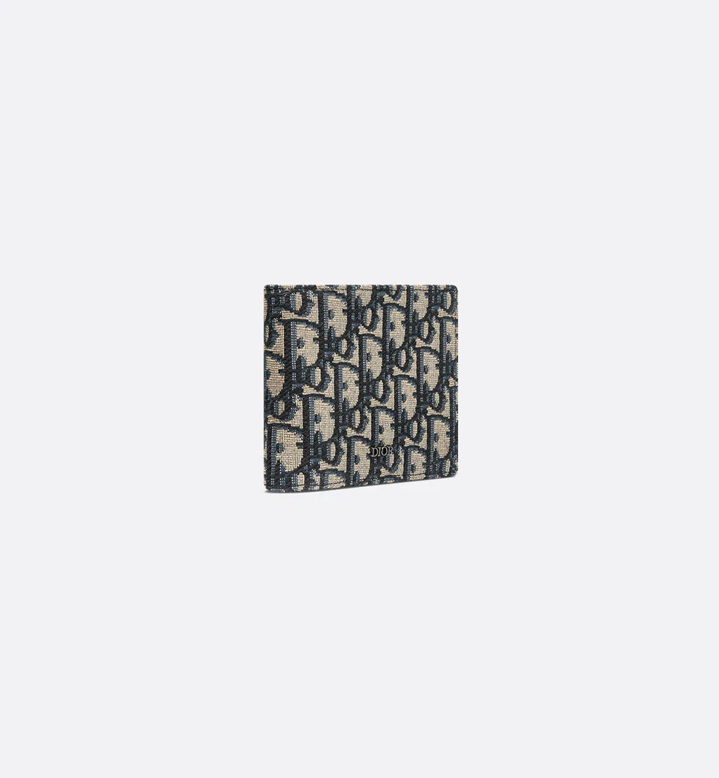 Wallet Beige And Black Dior Oblique Jacquard