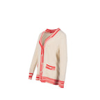 Chanel Size 36 Deauville Biarritz Venise Cardigan Cashmere Ecru/Pink/Coral