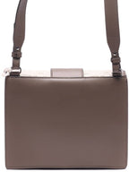 Fendi FF Flat Baguette Leather Cross Bag Grey