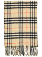 Burberry Check Reversible Cashmere Scarf Sand Green