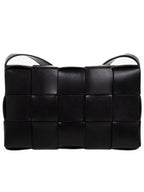 Bottega Veneta Urban Leather Crossbody Cassette Black Silver
