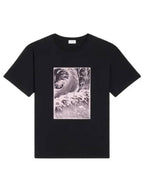 CELINE Men's Loose Wave Cotton Jersey Short Sleeve T-Shirt Black