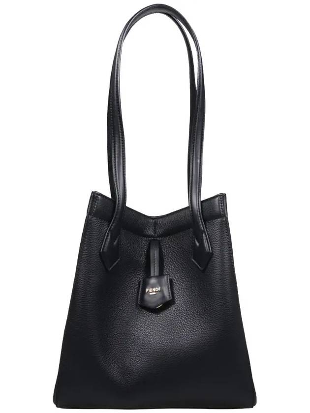 Fendi Origami Medium Leather Tote Bag Black