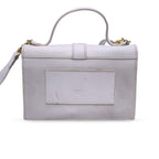 FENDI Vintage White Textured Leather Convertible Mini Handbag