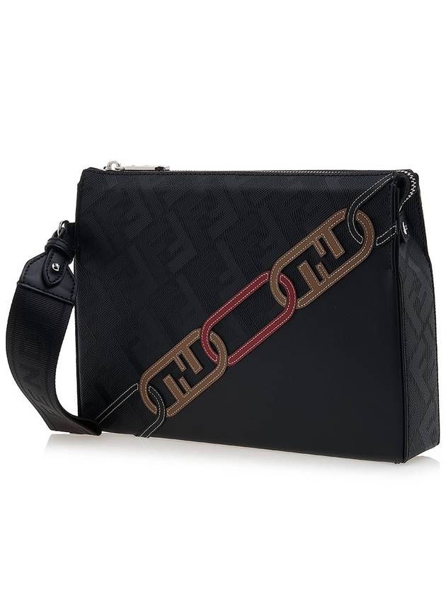Fendi Men's O Lock FF Chain Print Clutch Bag Back