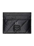 Balenciaga Crush Leather Card Wallet Black