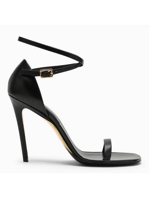 Burberry FW23 24 Black leather high heeled sandal 8069456124186 NBURBE A1189