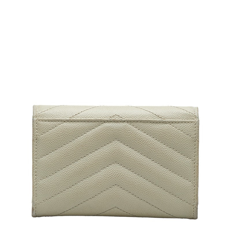 Saint Laurent Envelope Wallet in Grained Leather Ivory