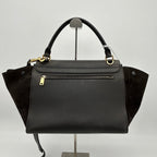 Celine Smooth Calfskin Suede Medium Trapeze Bag Dark Grey