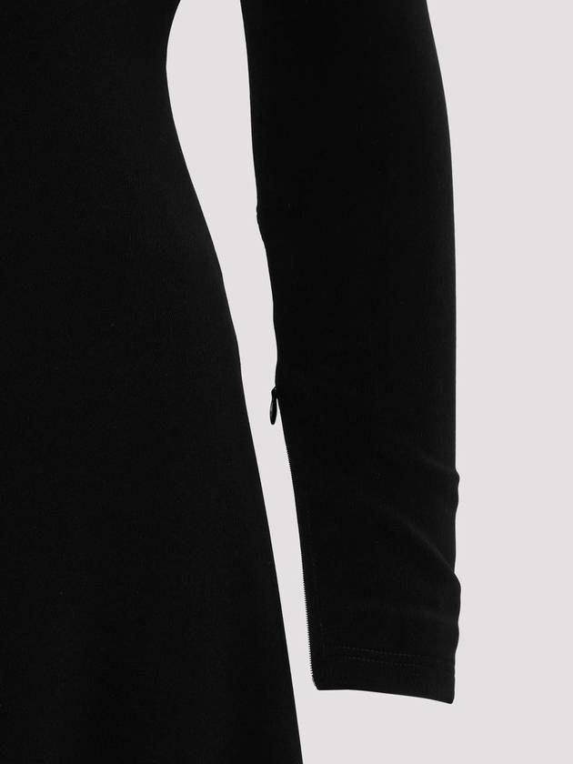 Balenciaga Women's Stretch Crepe Twill Long Dress Black