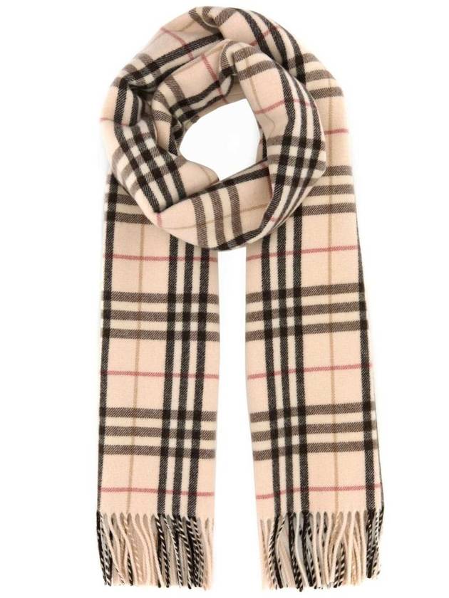 Burberry Check Pattern Cashmere Scarf Alabaster