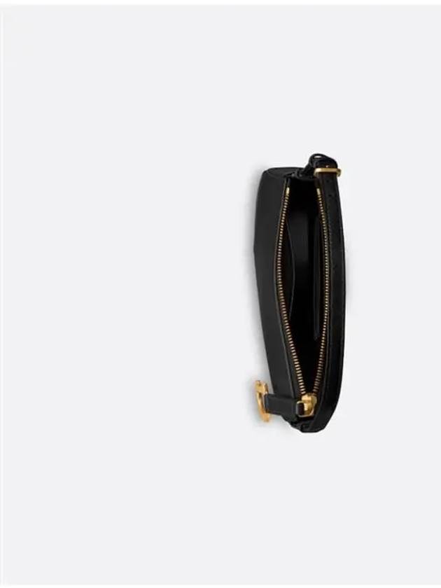 Saddle Rodeo Goatskin Pouch Bag Black Dior