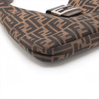 FENDI Zucca Shoulder Bag in Canvas Leather Brown