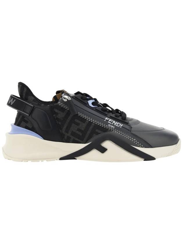 Fendi Flow FF Jacquard Leather Running Low Top Sneakers Grey