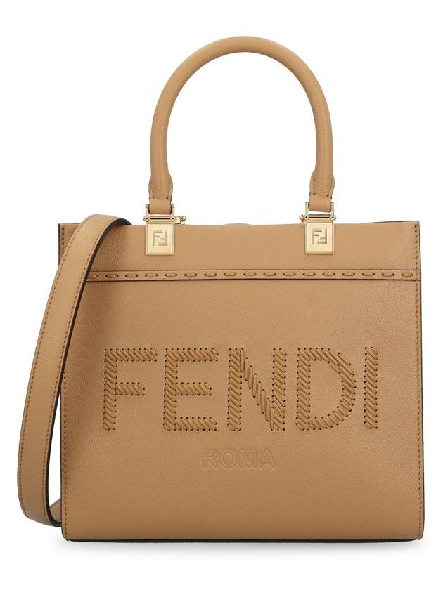 Fendi Logo Sunshine Small Tote Bag Cappuccino