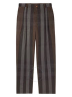 Burberry Straight Leg Pleated Check Twill Trousers 8070154 B0080434945