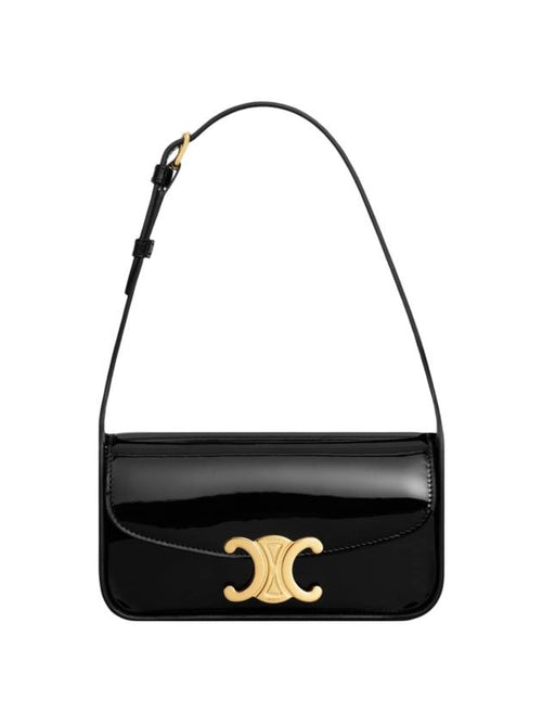 CELINE Terence Triomphe Calfskin Shoulder Bag Black