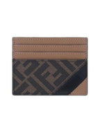 Fendi FF Logo Card Wallet Brown