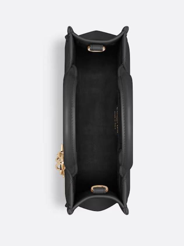 Macrocannage Calfskin Strap Mini Book Tote Bag Black Dior