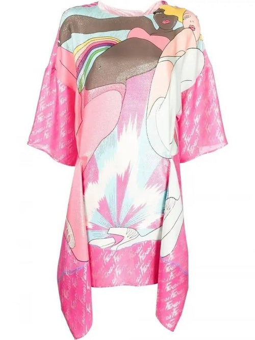 Fendi Draping Blush Midi Dress