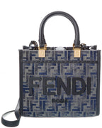 FENDI Sunshine Small FF Chenille & Leather Tote