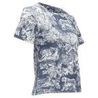 Dior Toile De Jouy Tree Tiger Print Cotton Linen Casual Tshirt