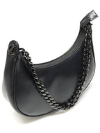 CELINE 199583DGQ 38NN Black Calfskin AVA Chain Hobo Medium Shoulder Bag