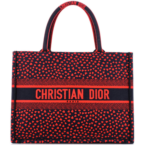 Dior Book Tote I Love Paris Heart Embroidered Canvas Medium