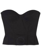 Balenciaga Ribbed Strapless Bustier Top Black
