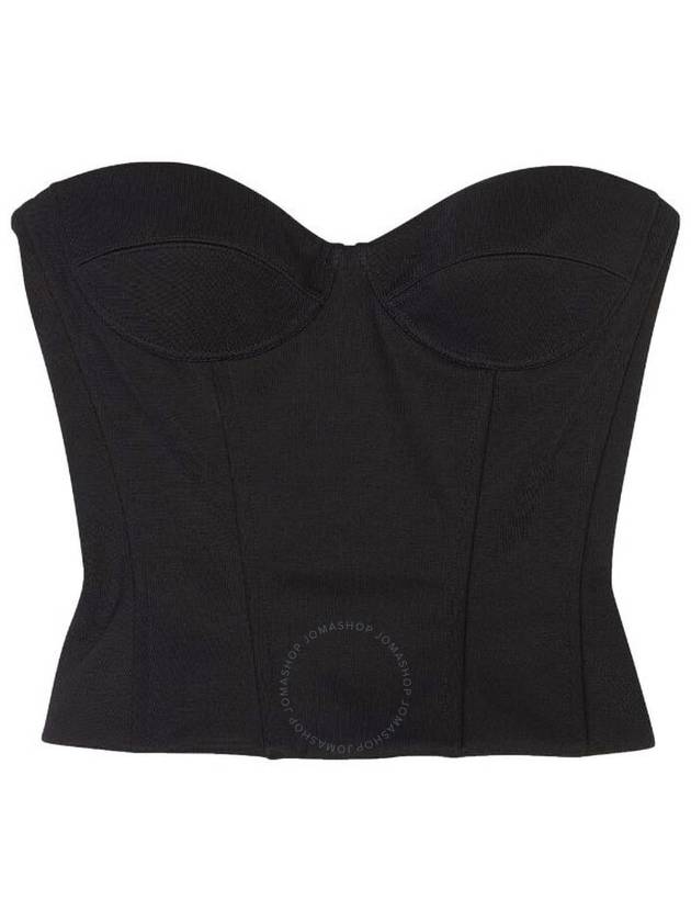 Balenciaga Ribbed Strapless Bustier Top Black