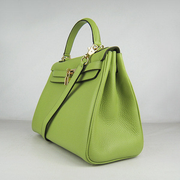 Hermes Kelly 32cm Togo Leather Handbag 6108 Green Golden