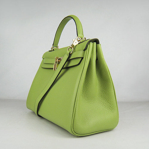 Hermes Kelly 32cm Togo Leather Handbag 6108 Green Golden