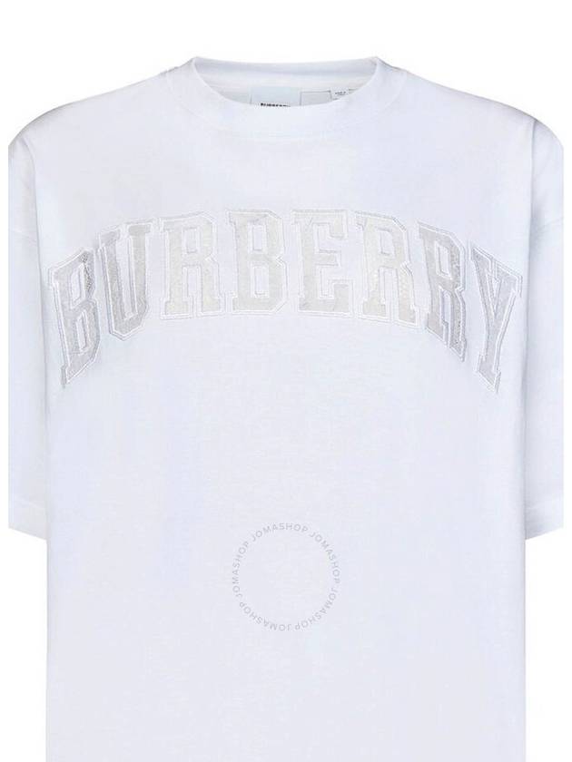 Burberry Lace Logo Cotton Oversized Short Sleeve T-Shirt White
