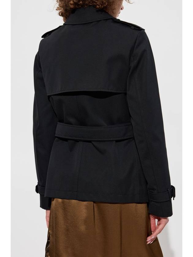 Burberry Burberry Short Trench Coat With Belt, Women's, Black